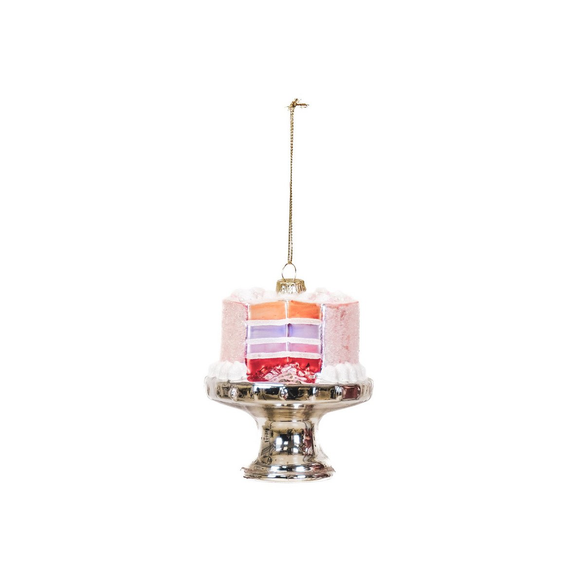 Xmas Hanger - Pie - Glass - Pink - 9x11cm
