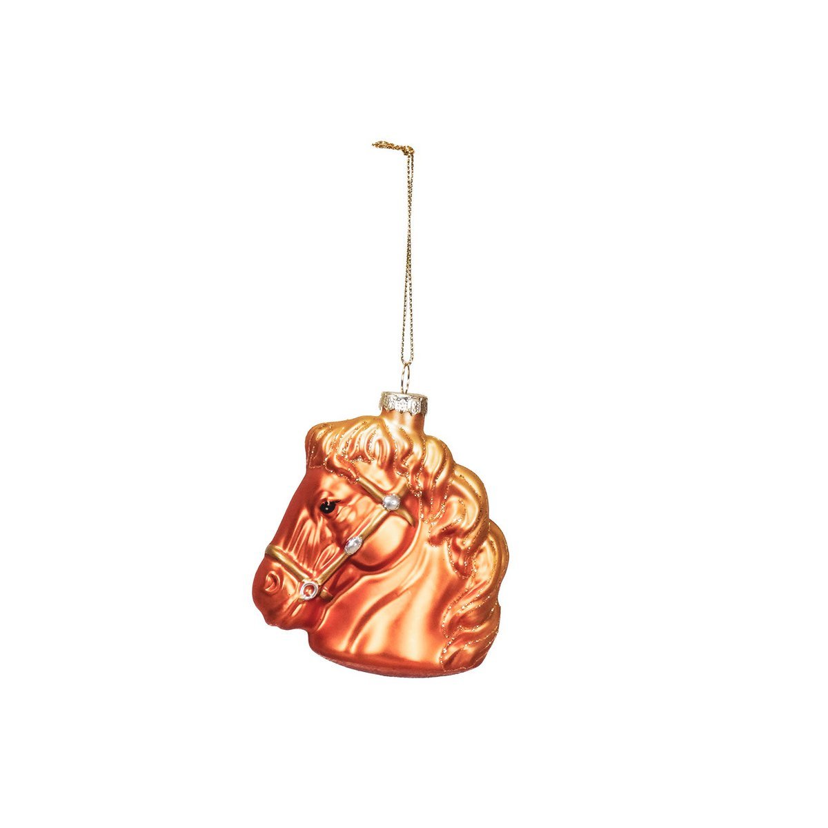 Xmas Hanger - Horse - Glass - Brown - 8,5x8,5x9cm