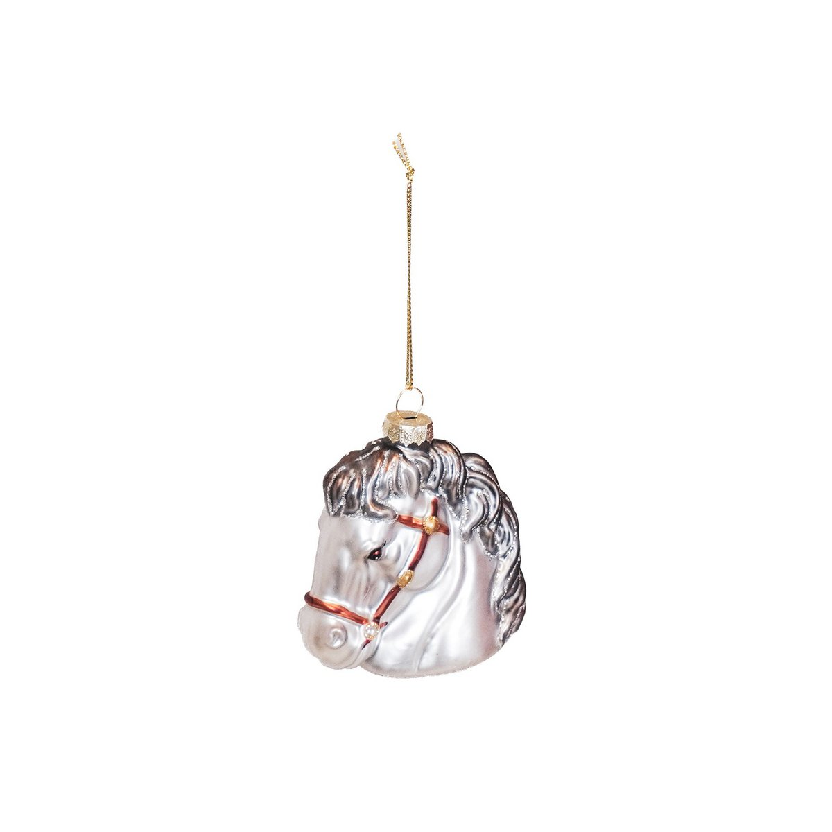 Xmas Hanger - Horse - Glass - White - 8,5x8,5x9cm