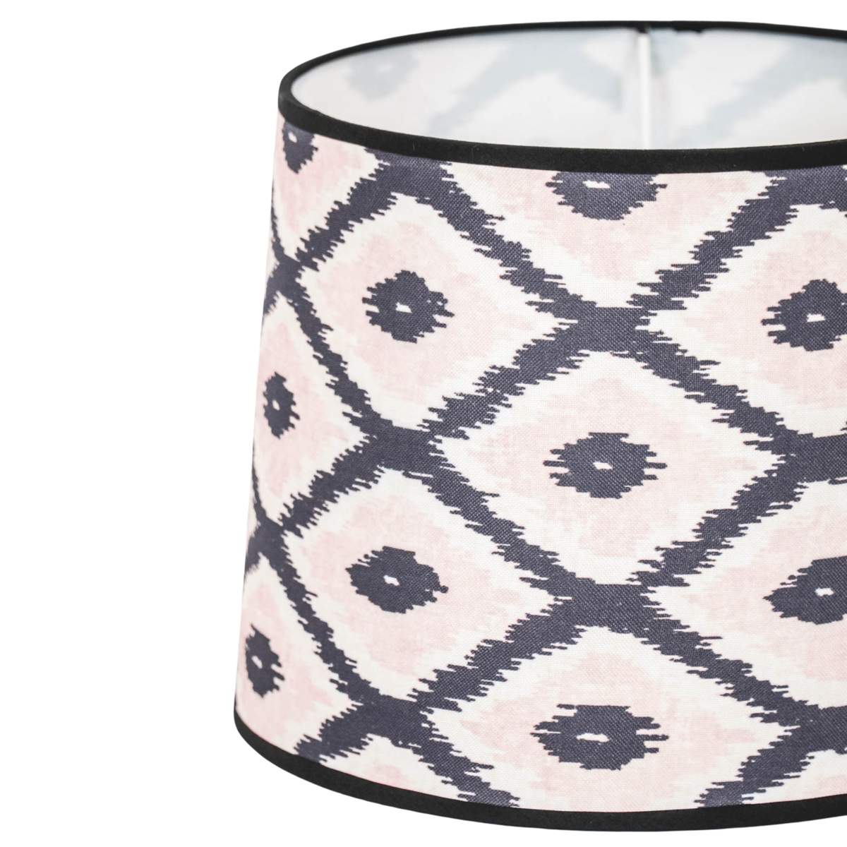 Lampshade - Kelim Print - Polyester - Black/White-26x30x23cm