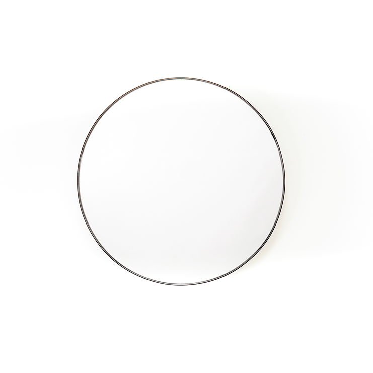 Mirror - Round - Metal - Black - 80x3x80cm