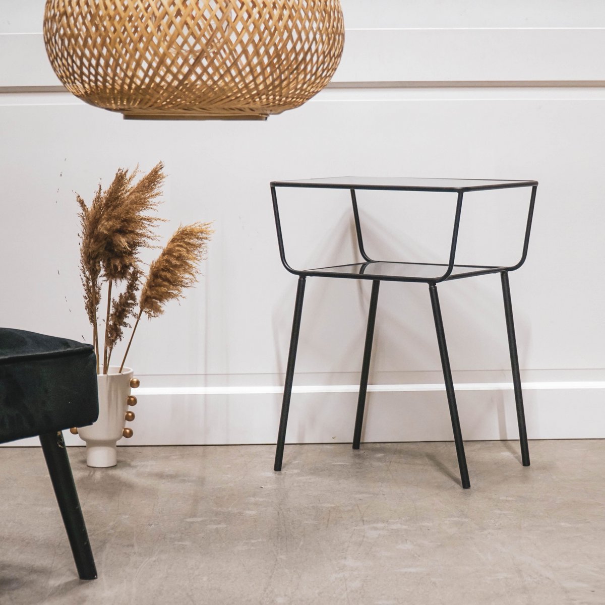 Side Table / Bedside table - Black - 50x35x60cm