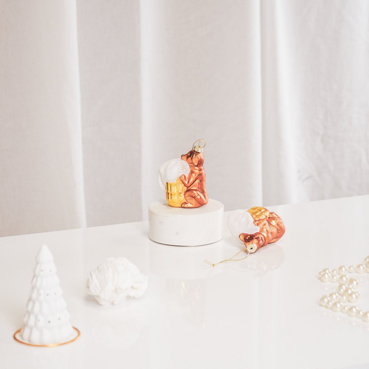 Ornament Xmas Hanger - Dachshund - Glass - 6,5x3,5x8cm