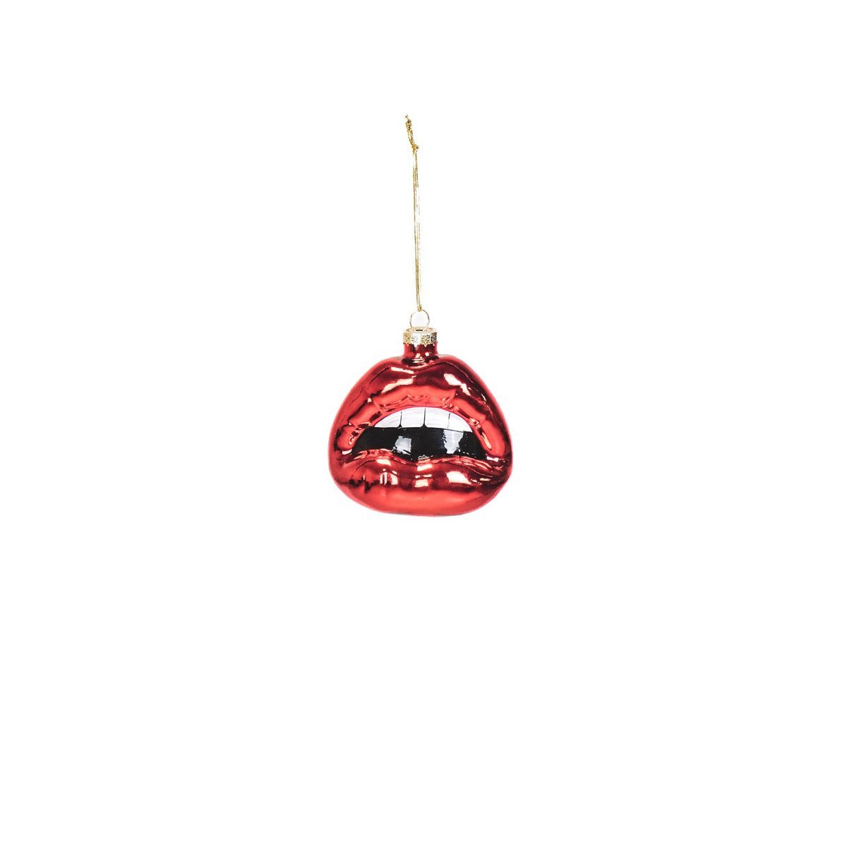 Xmas Hanger - Lip - Glass - Red - 8,5x3,5x8,5cm