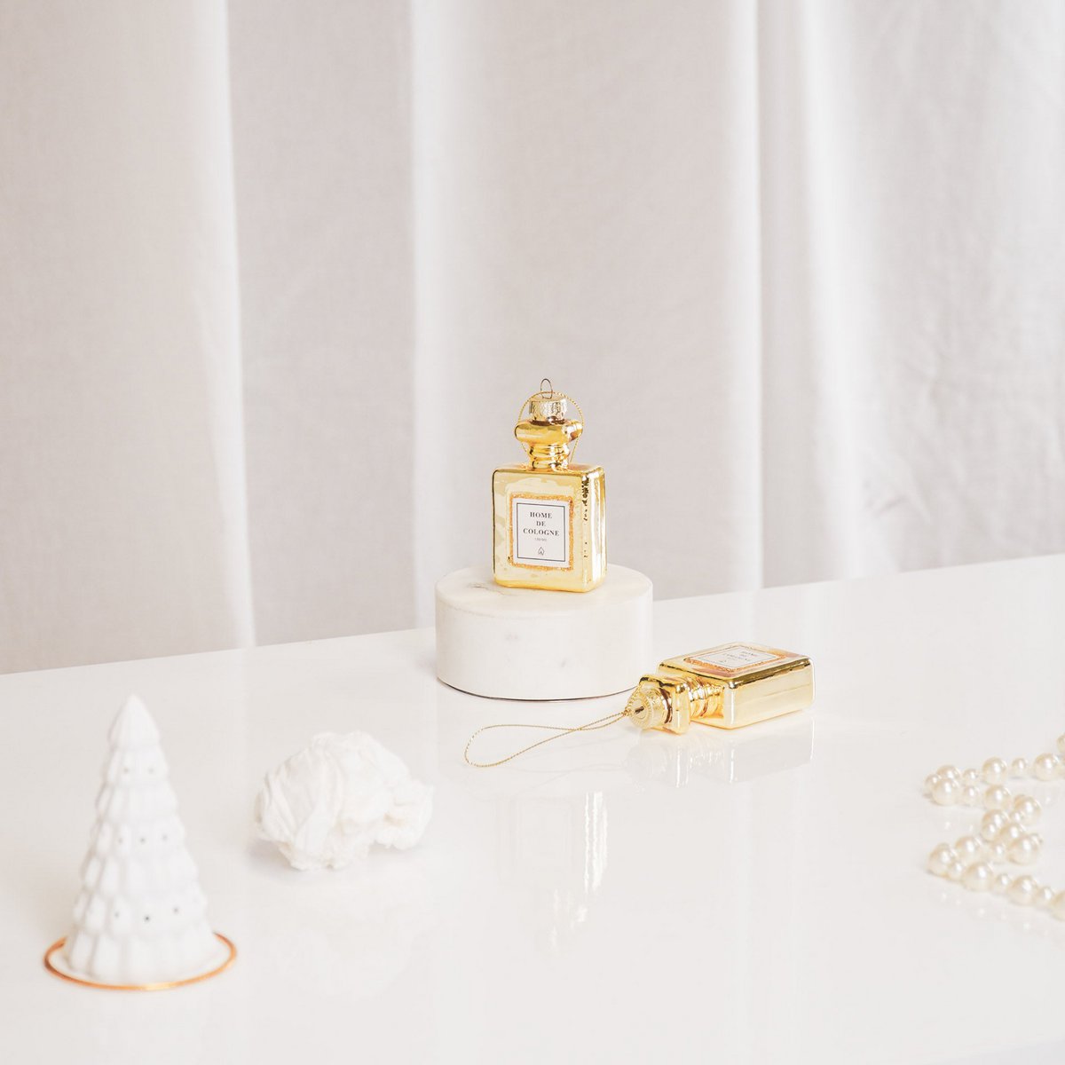 Ornament Xmas Hanger - Perfume Bottle - Glass - 5x2,5x9cm