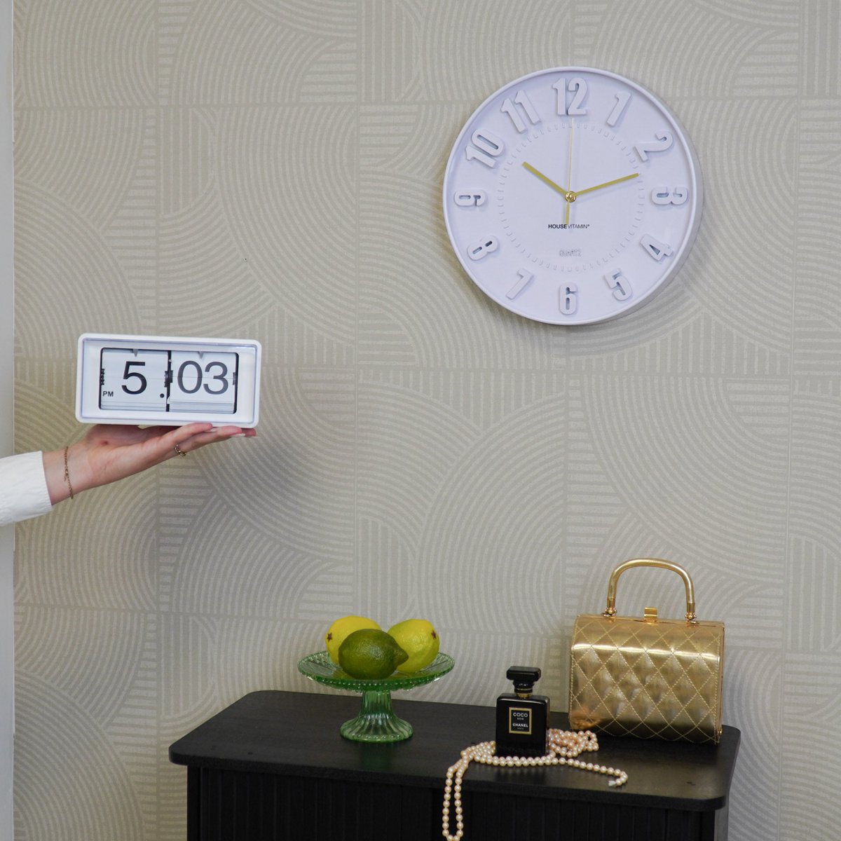 Clock- Wall Clock Numbers- Lilac -30x30x4cm