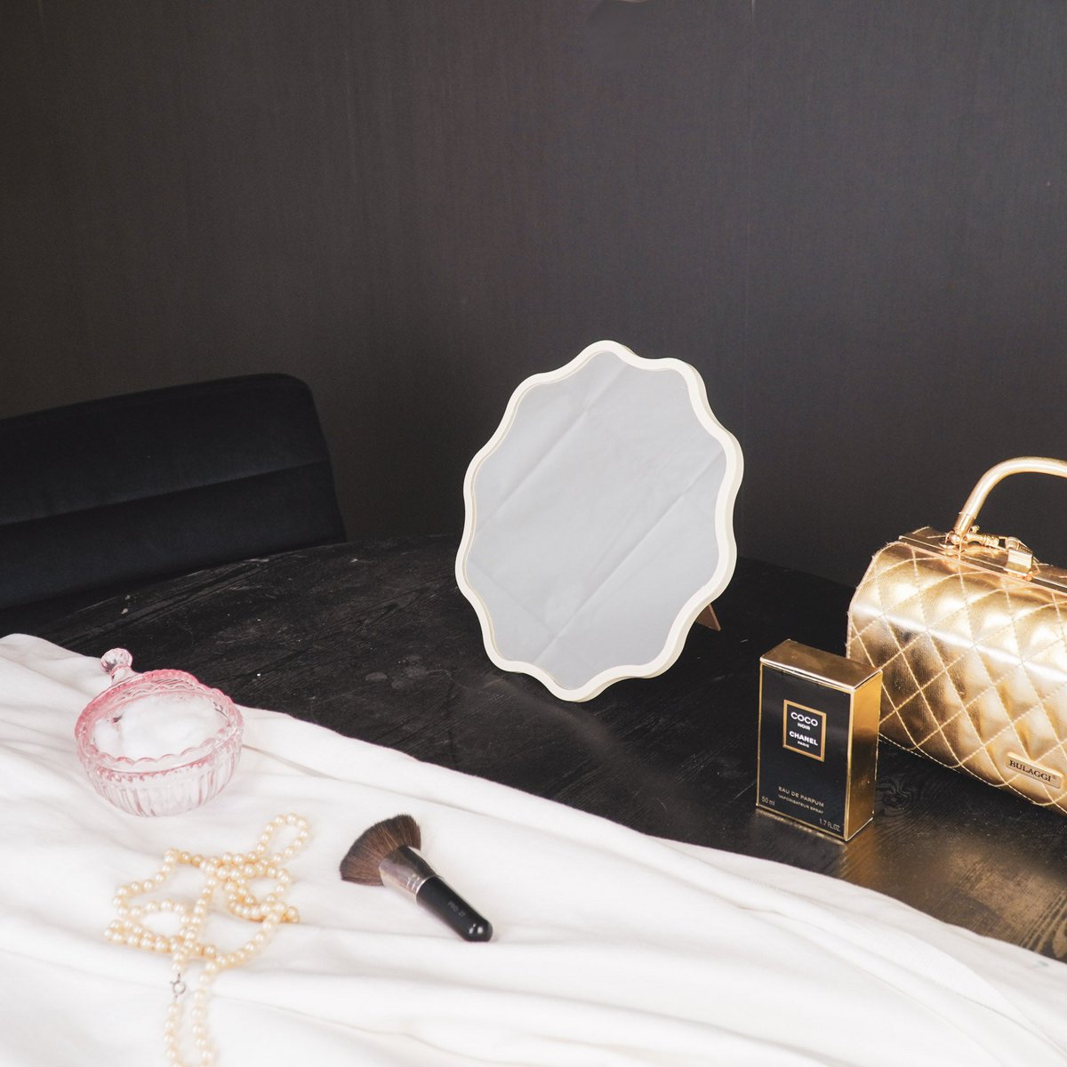 Make up Mirror - Round - Sand - 25x1x25cm