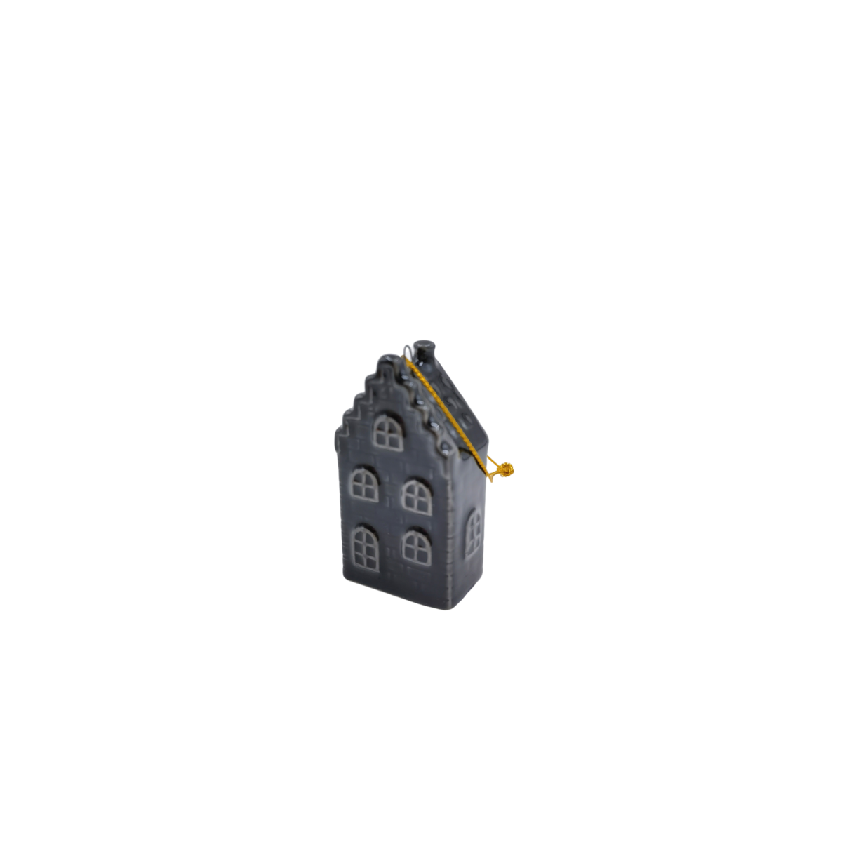 Xmas Hanger - House - Ceramics - Black - 3,5x2x6,5cm