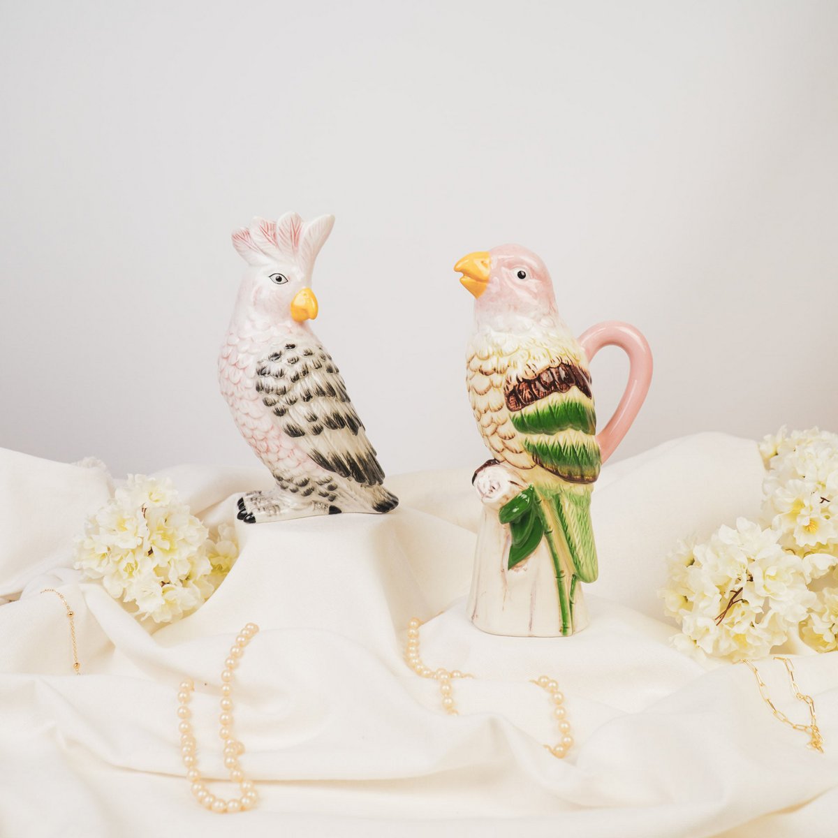 Vase - Bird- Dolomite- Pink-12*9*23cm