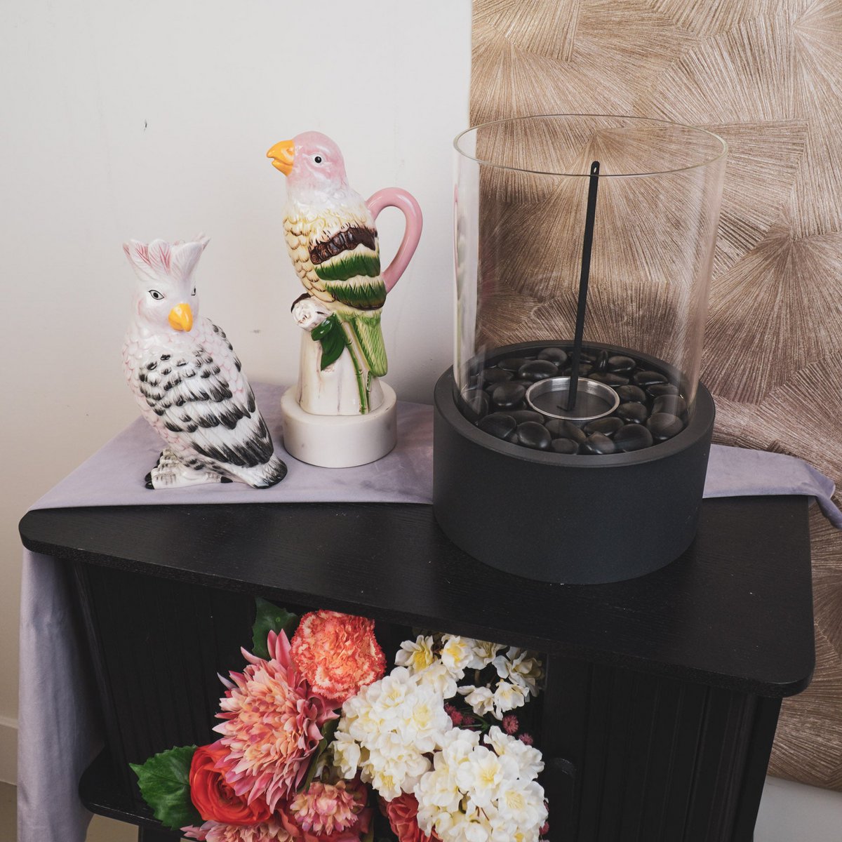 Vase - Bird- Dolomite- Pink-12*9*23cm