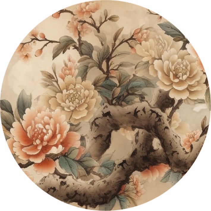 Muurcirkel Flowers (match fazant)