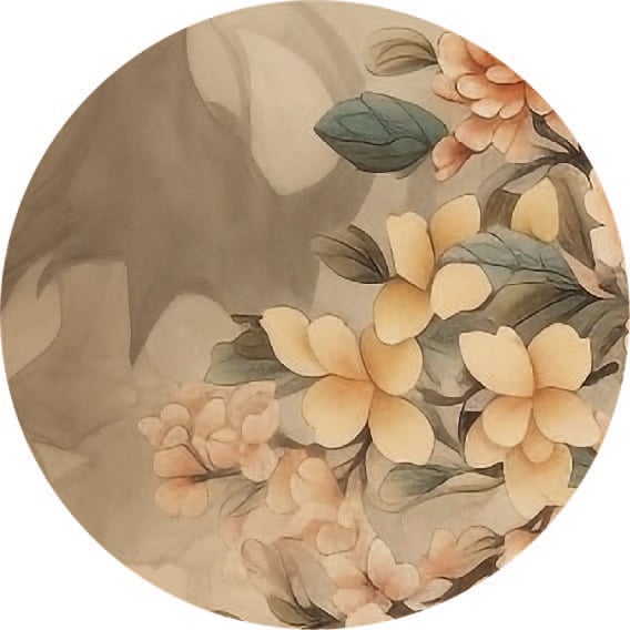 Muurcirkel Flowers small (match fazant)
