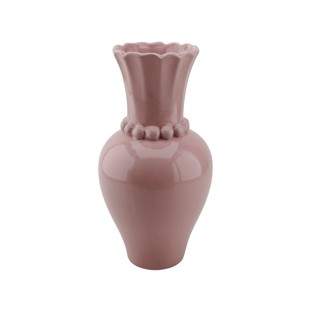 Vase - Pearl Neck - Ceramics- Light Pink- 12x12x24cm