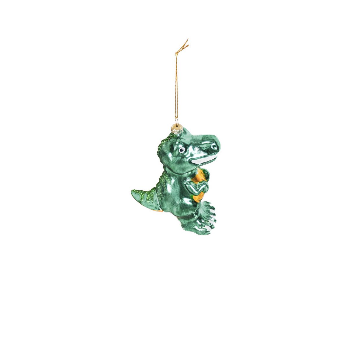 Xmas Hanger - Dino - Glass - Green - 4,5x9,5x12,5cm