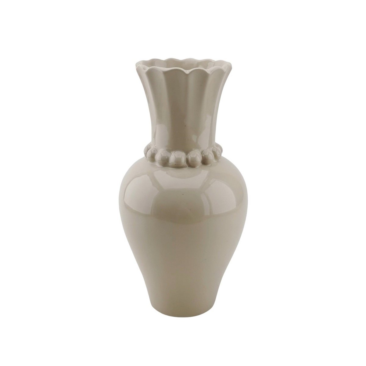 Vase - Pearl Neck - Ceramics- Sand- 12x12x24cm