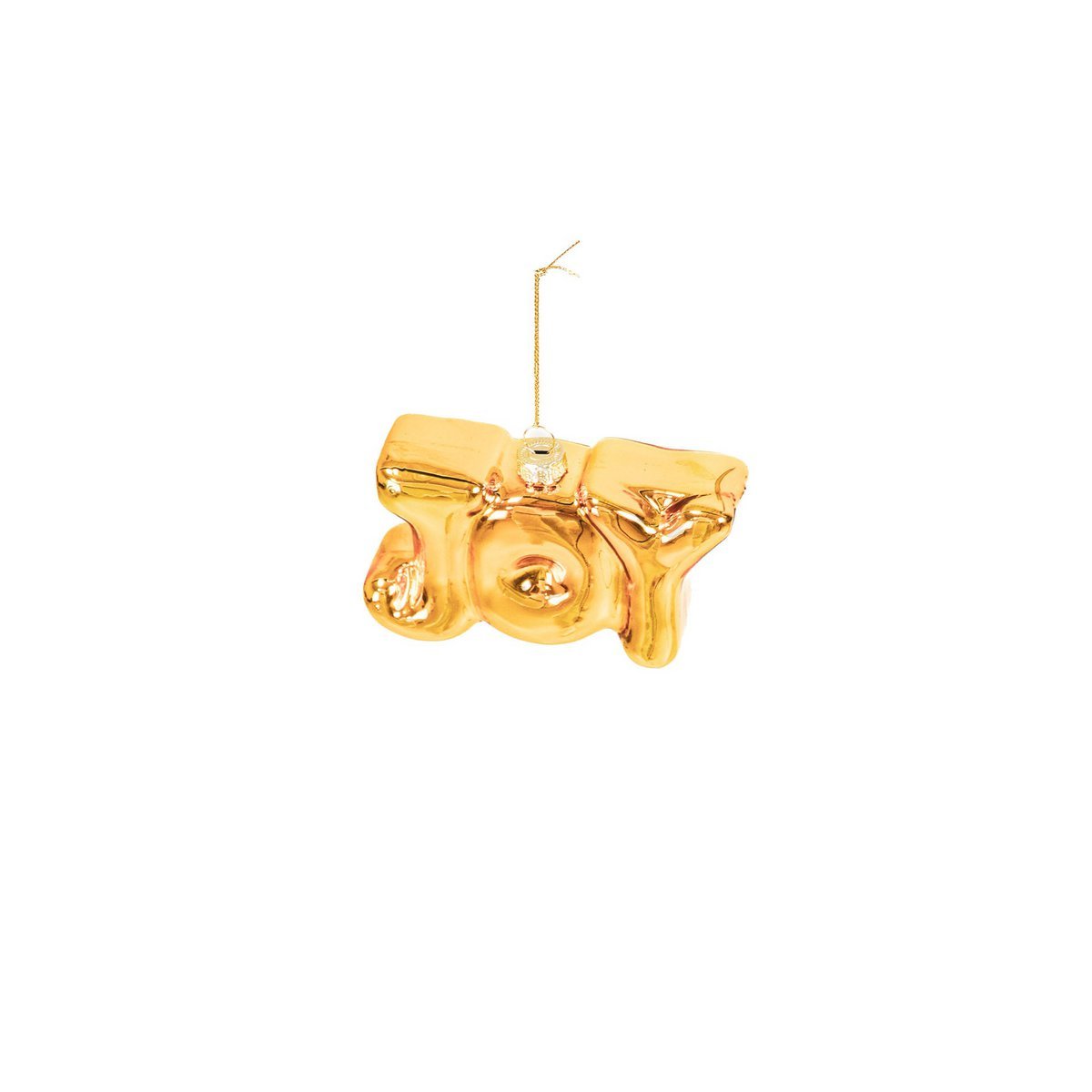 Ornament - Xmas - JOY - Gold - Glass - 11x3,5x7cm