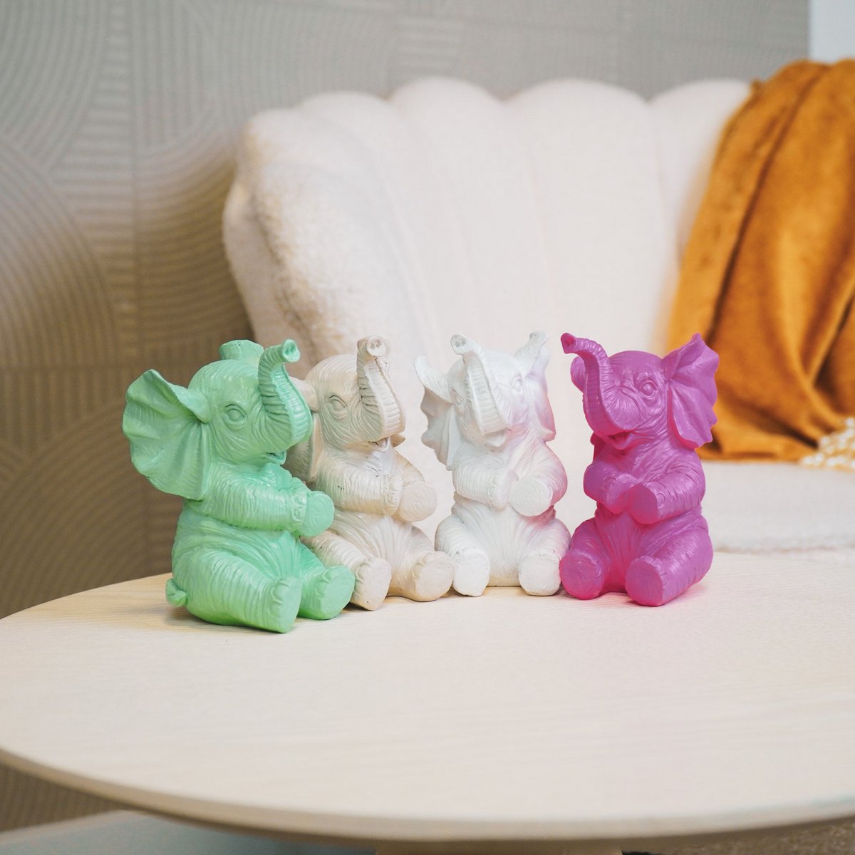 Ornament - Elephant - Polyresin - Mintgreen - 7x7x11cm