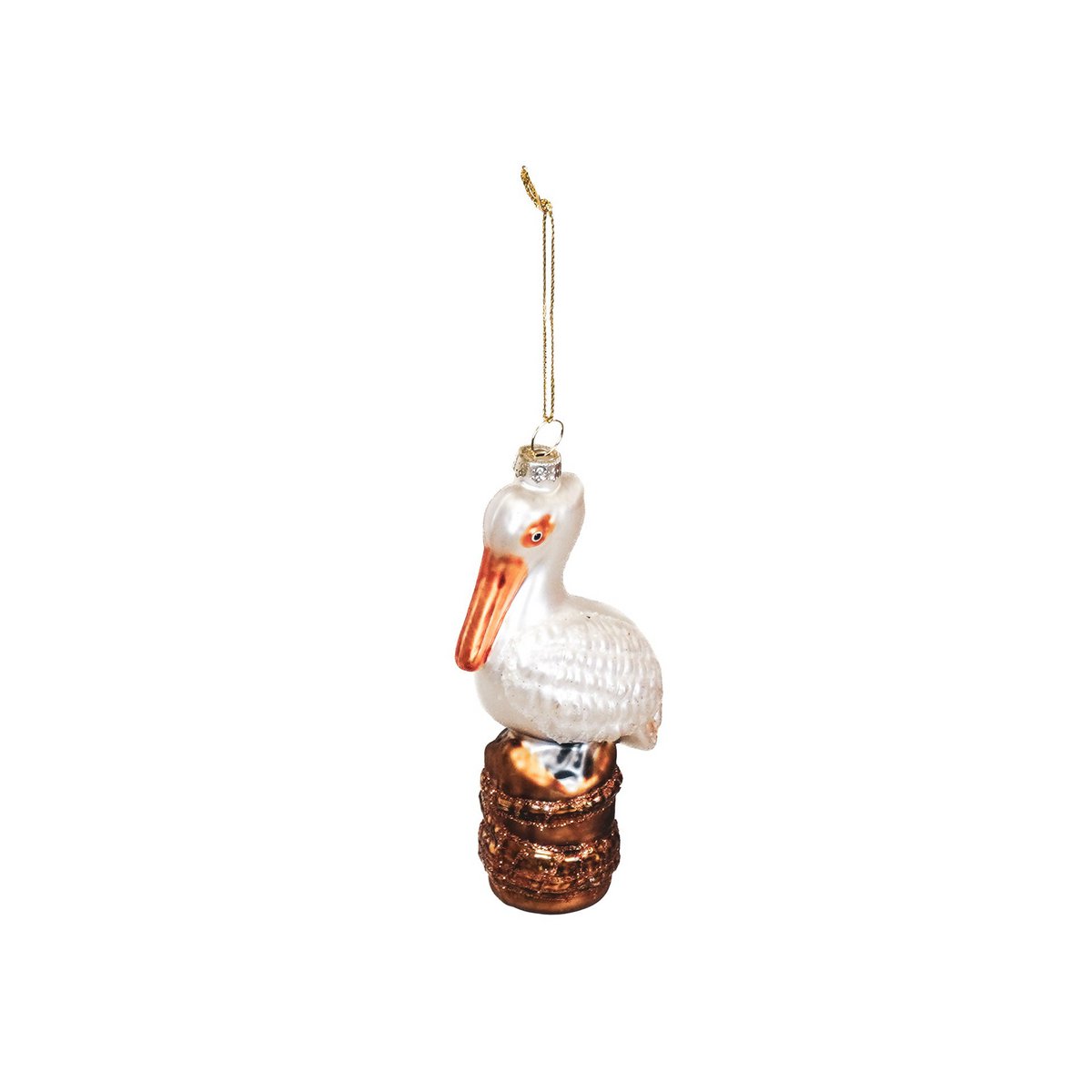 Xmas Hanger - Pelican - Glass - White - 6,5x4x12,5cm