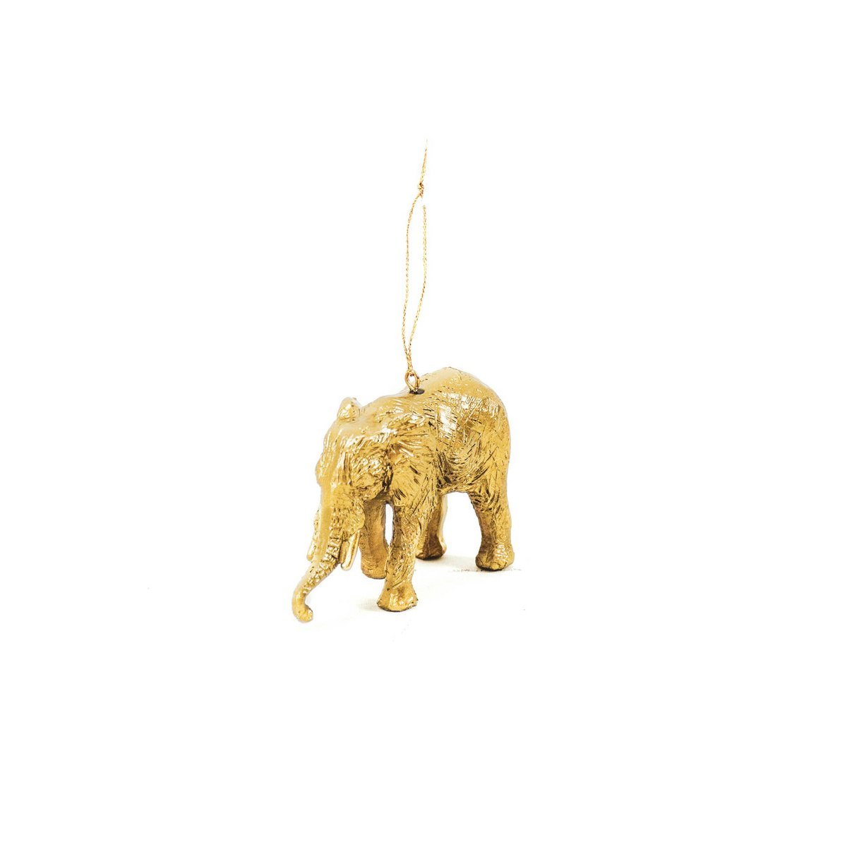 Ornament Hanger - Polyresin - Gold - Elephant - 9,5x6,5x4cm
