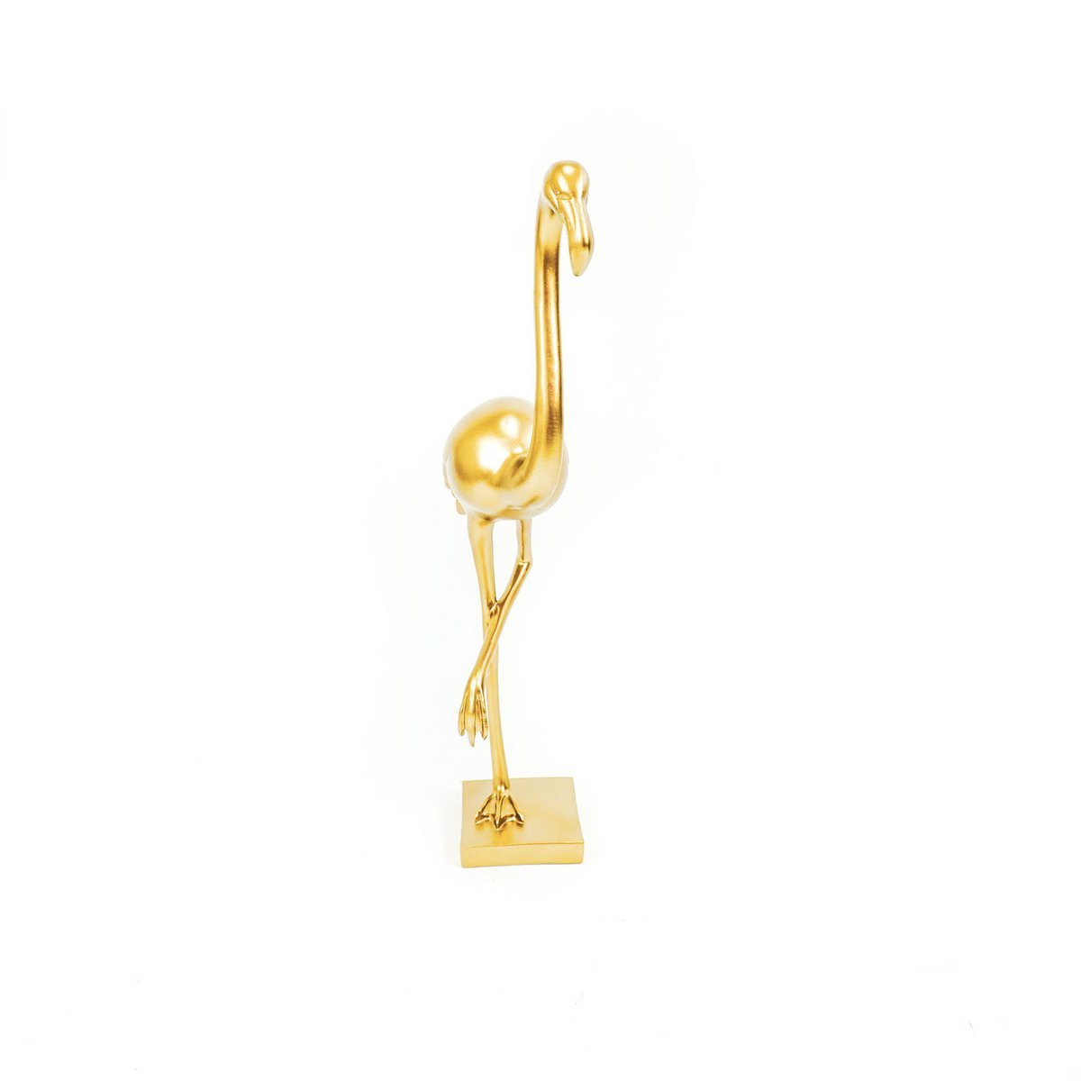 Ornament - Flamingo - Polyresin - Gold - 16,5x10x39cm