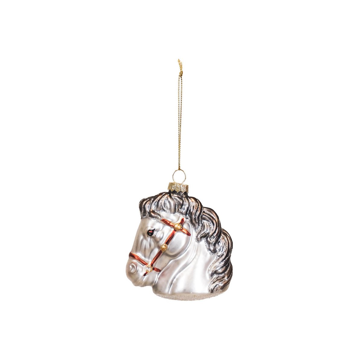 Xmas Hanger - Horse - Glass - White - 8,5x8,5x9cm
