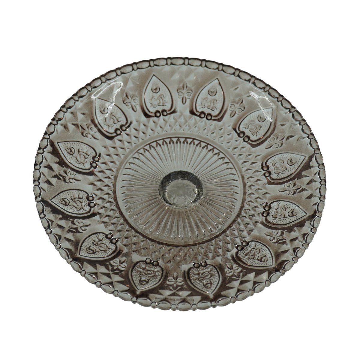 Cake Plate - Glass - Brown - 22,5x8cm