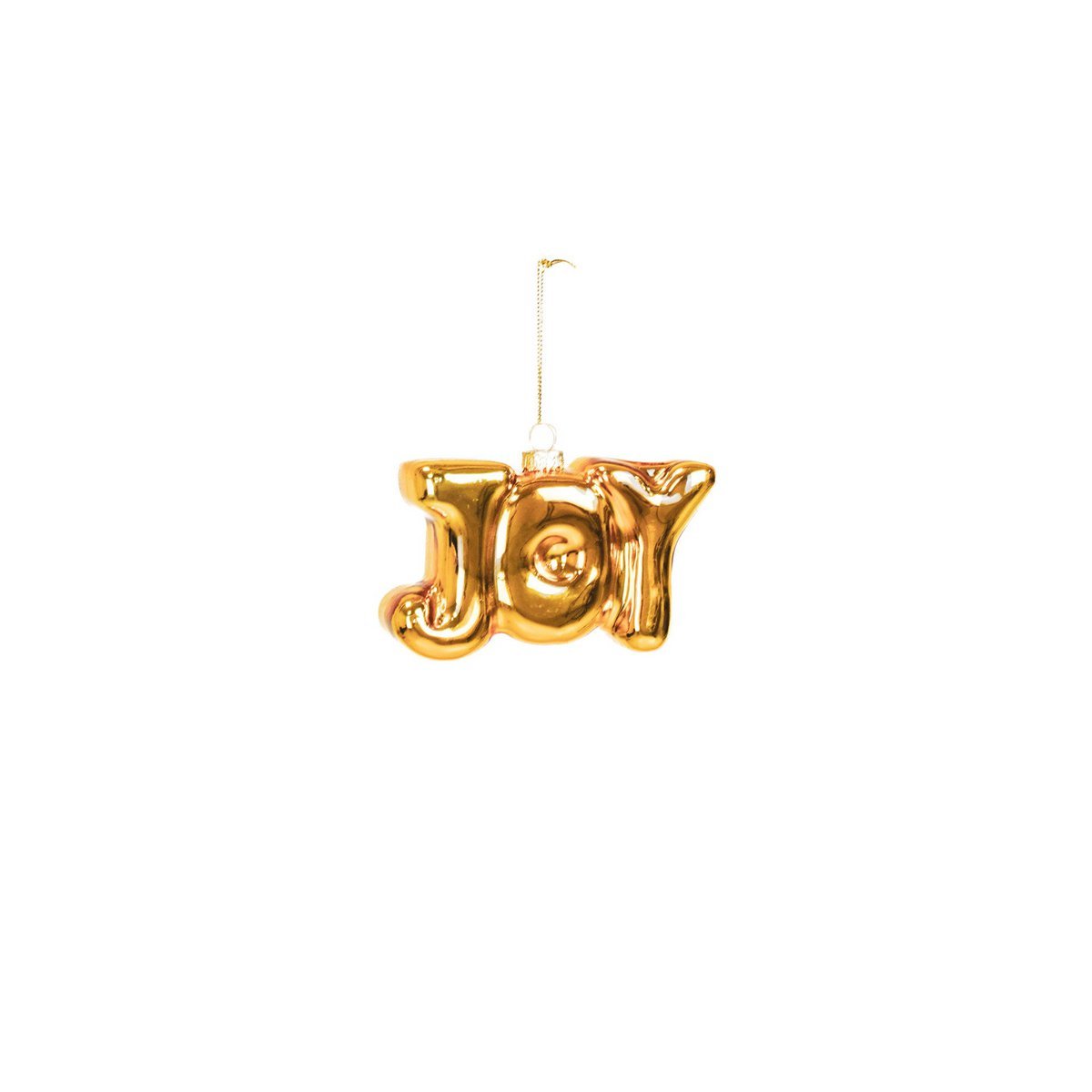 Ornament - Xmas - JOY - Gold - Glass - 11x3,5x7cm