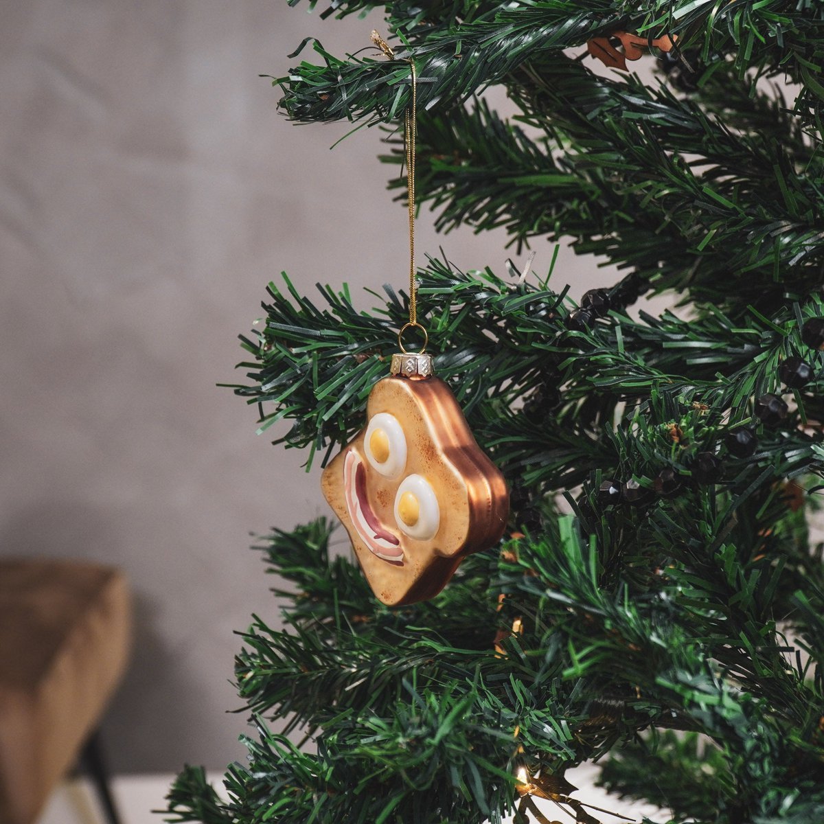 Xmas Hanger - Egg Sandwich - Glass - 6,5x6,5x2,5cm