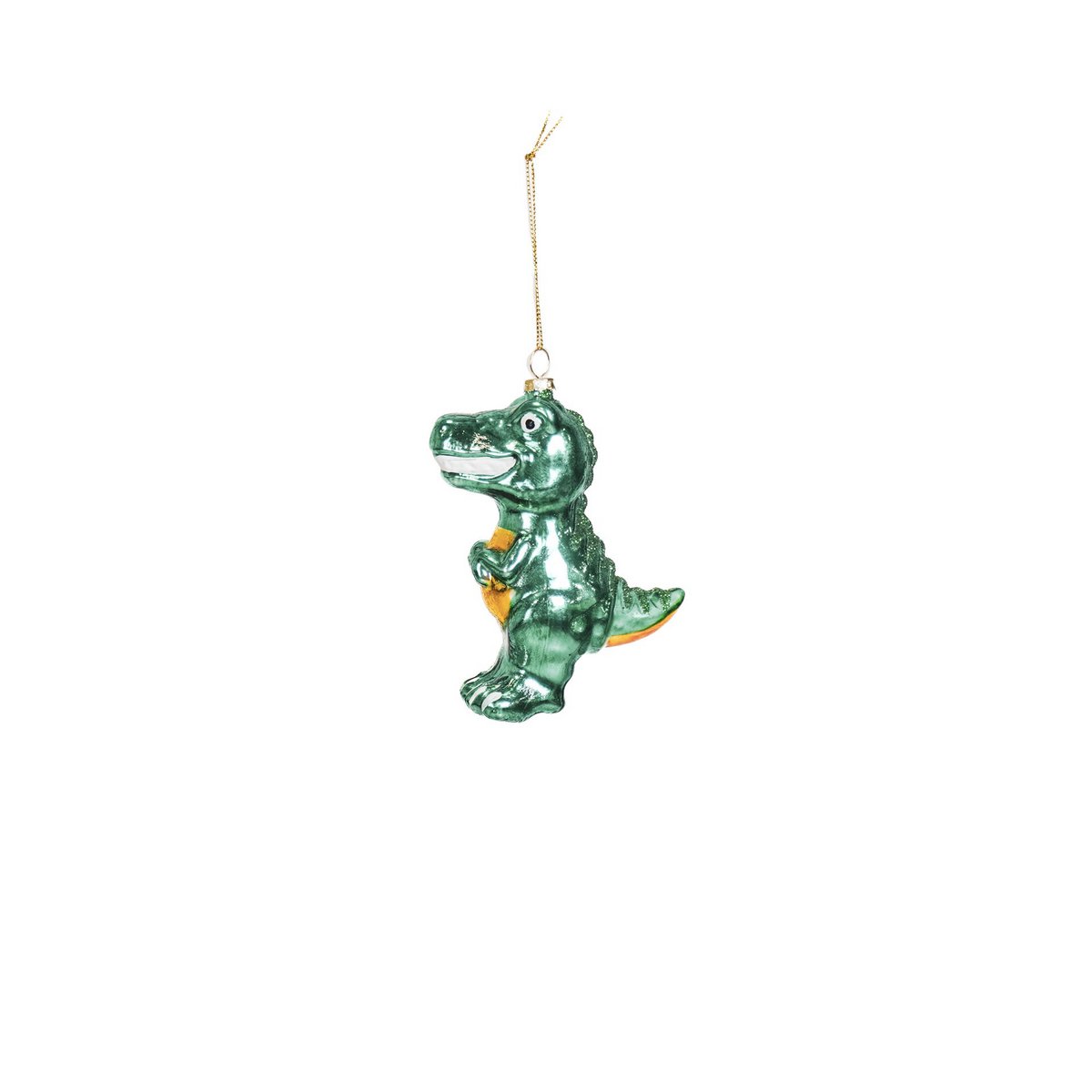 Xmas Hanger - Dino - Glass - Green - 4,5x9,5x12,5cm